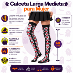 Calceta Larga Medieta Corazon Rojo - Don Calcetín