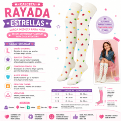 Calceta Larga Medieta Estrellas Niña - Don Calcetín