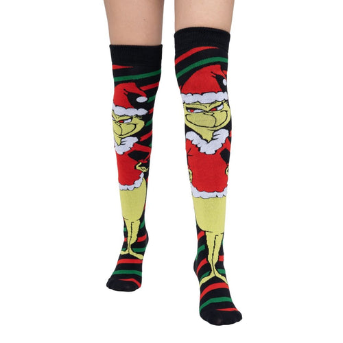 Calceta Larga Medieta Grinch - Navideña Festiva - Don Calcetín