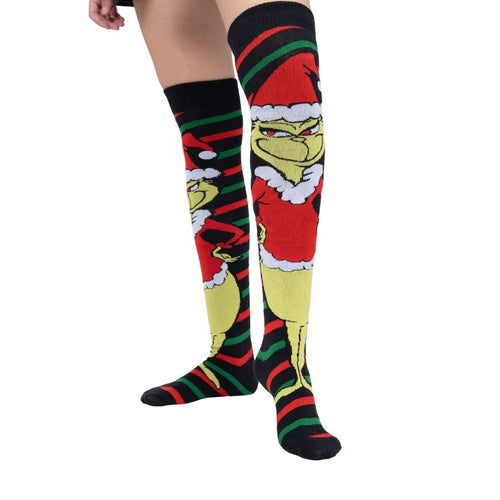 Calceta Larga Medieta Grinch - Navideña Festiva - Don Calcetín