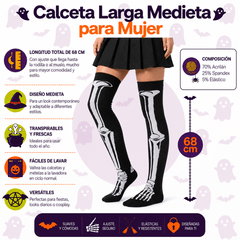 Calceta Larga Medieta Huesos Pies - Don Calcetín