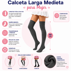 Calceta Larga Medieta Lisa Oxford - Don Calcetín