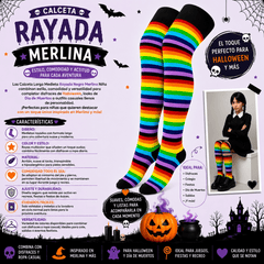Calceta Larga Medieta Multicolor Niña - Don Calcetín