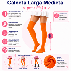 Calceta Larga Medieta Naranja - Don Calcetín