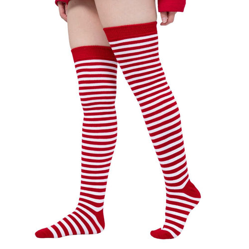 Calceta Larga Medieta Navidad Caramelo Rojo - Algodón Elástico - Don Calcetín