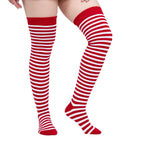 Calceta Larga Medieta Navidad Caramelo Rojo - Algodón Elástico - Don Calcetín