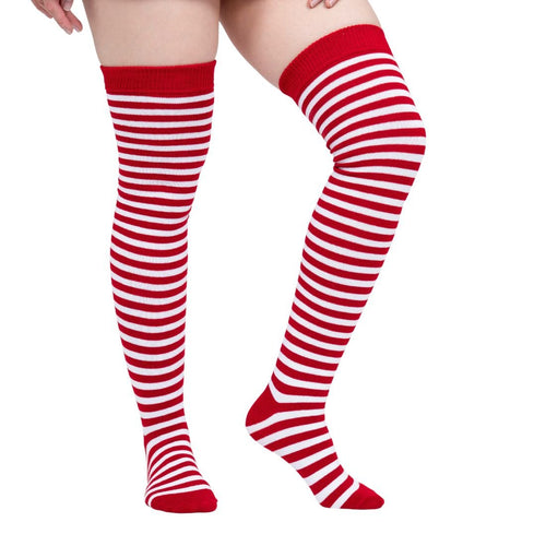 Calceta Larga Medieta Navidad Caramelo Rojo - Algodón Elástico - Don Calcetín