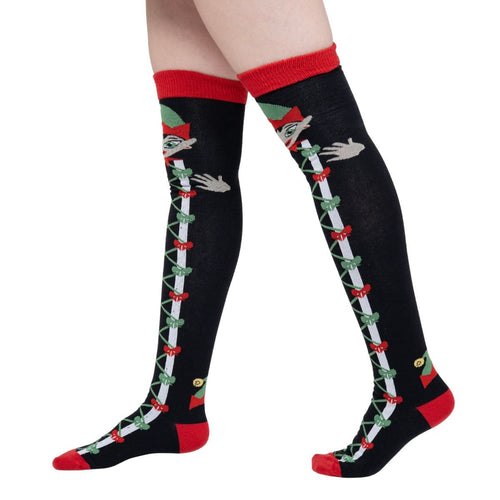Calceta Larga Medieta Navidad Gnomo - Algodón Suave Elástico - Don Calcetín