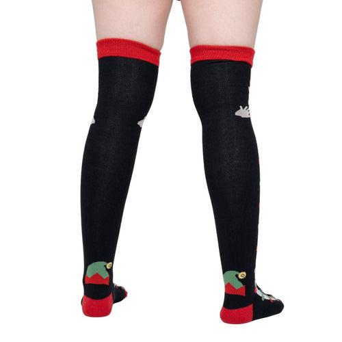 Calceta Larga Medieta Navidad Gnomo - Algodón Suave Elástico - Don Calcetín