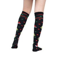 Calceta Larga Medieta Navidad Grinch Puntos - Algodón Suave Elástico De Alta Calidad - Don Calcetín
