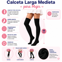 Calceta Larga Medieta Negro - Don Calcetín