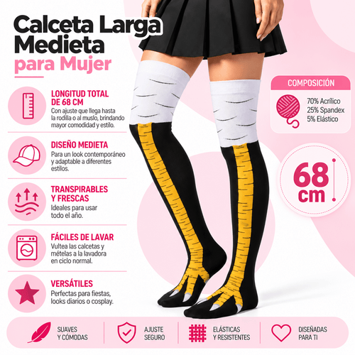 Calceta Larga Medieta Pata de Pollo - Don Calcetín