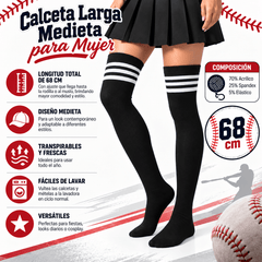 Calceta Larga Medieta Rayas Beisbol - Don Calcetín