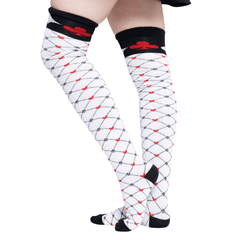 Calceta Larga Medieta Red Corazón - Diseño Poker Halloween Divertido Atractivo - Don Calcetín