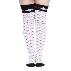 Calceta Larga Medieta Red Corazón - Diseño Poker Halloween Divertido Atractivo - Don Calcetín