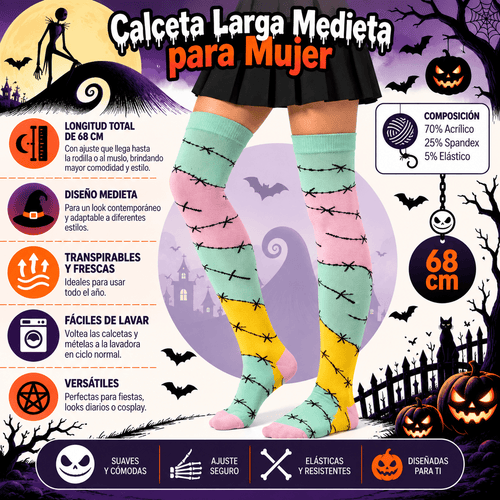 Calceta Larga Medieta Sally Cicatriz Colores - Don Calcetín