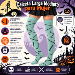 Calceta Larga Medieta Sally Cicatriz Verde - Don Calcetín