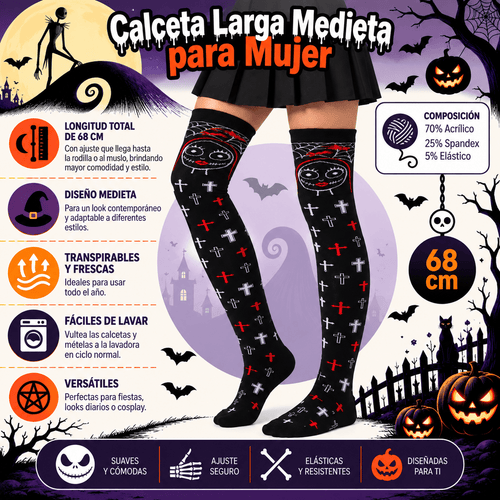 Calceta Larga Medieta Sally Jack Cruces - Don Calcetín