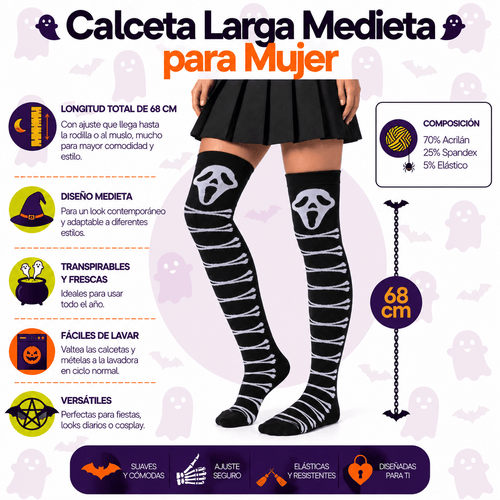 Calceta Larga Medieta Scream - Don Calcetín