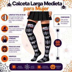 Calceta Larga Medieta Telaraña Cráneo - Don Calcetín