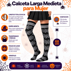 Calceta Larga Medieta Telerañas Blancas - Don Calcetín