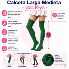Calceta Larga Medieta Verde - Don Calcetín