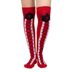 Calcetas Largas Halloween - Diseño Araña Rojo Impactante Y Elegante Para Disfraces Medieta - Don Calcetín