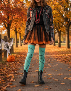Calcetas Largas Halloween - Diseño Sally Cicatriz Para Niña - Don Calcetín