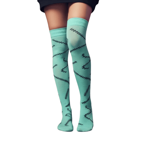 Calcetas Largas Halloween - Diseño Sally Cicatriz Para Niña - Don Calcetín