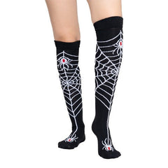 Calcetas Largas Halloween - Diseño Telaraña Terroríficamente Divertido - Don Calcetín