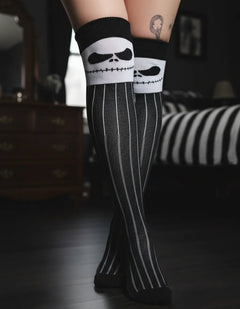 Calcetas Largas Halloween - Estampado Jack Rayas - Don Calcetín