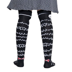 Calcetas Largas Halloween Jack - Con Detalle De Jack Skellington Y Moño Atractivo Medieta - Don Calcetín
