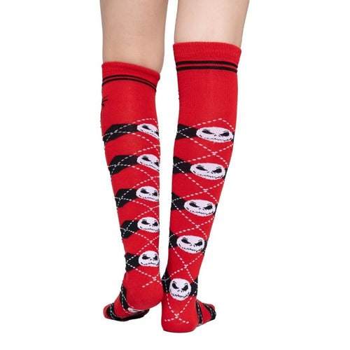 Calcetas Largas Halloween Jack Rojo - Diseño Jack Para Mujer - Don Calcetín