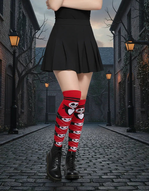 Calcetas Largas Halloween Jack Rojo - Diseño Jack Para Mujer - Don Calcetín