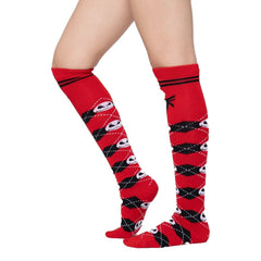 Calcetas Largas Halloween Jack Rojo - Diseño Jack Para Mujer - Don Calcetín