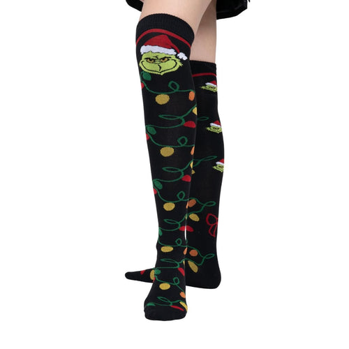 Calcetas Largas Medieta Navidad Grinch - Algodón Suave y Elástico, Para Mujer Invierno - Don Calcetín