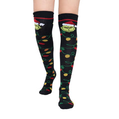 Calcetas Largas Medieta Navidad Grinch - Algodón Suave y Elástico, Para Mujer Invierno - Don Calcetín