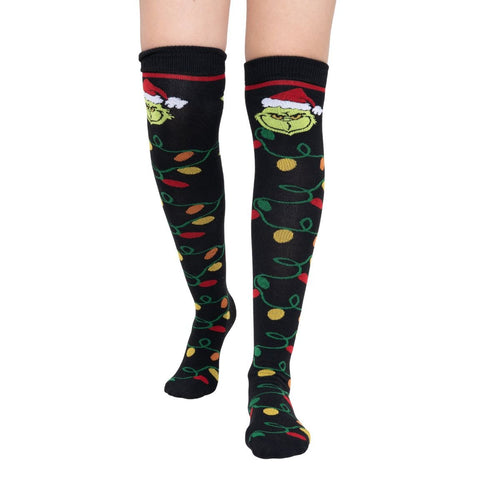 Calcetas Largas Medieta Navidad Grinch - Algodón Suave y Elástico, Para Mujer Invierno - Don Calcetín