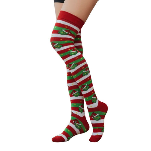 Calcetas Largas Medieta - Navideñas Grinch Duende - Don Calcetín