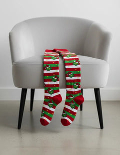 Calcetas Largas Medieta - Navideñas Grinch Duende - Don Calcetín