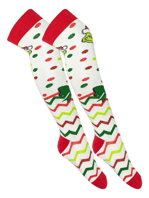 Calcetas Largas Medietas Grinch Para Niña - Don Calcetín