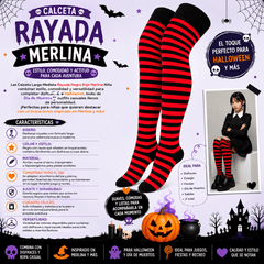 Calcetas Rayadas Para Niña Rojo Medieta - Don Calcetín