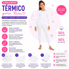 Conjunto De Ropa Interior Térmica Niña - Don Calcetín