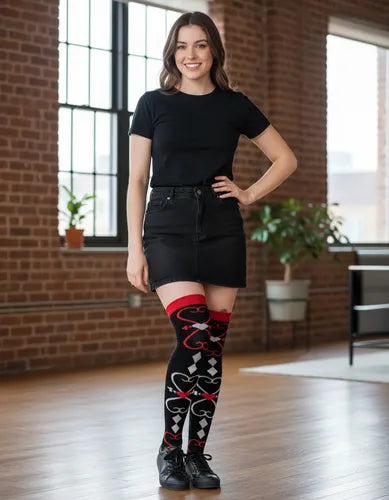 Calceta Larga Medieta Corazones