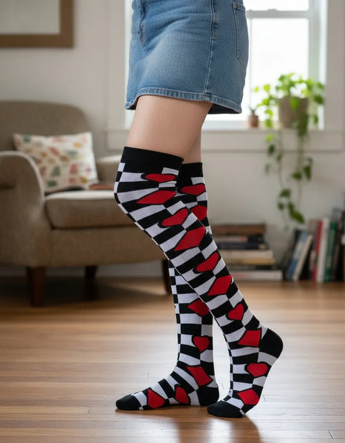 Calceta Larga Medieta Póquer Corazón Rombo