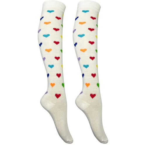 Calceta Larga Medieta Corazones Niña