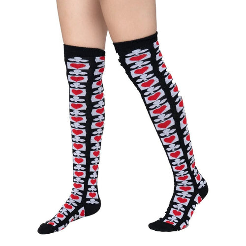 Calceta Larga Medieta Póquer Corazón Trébol