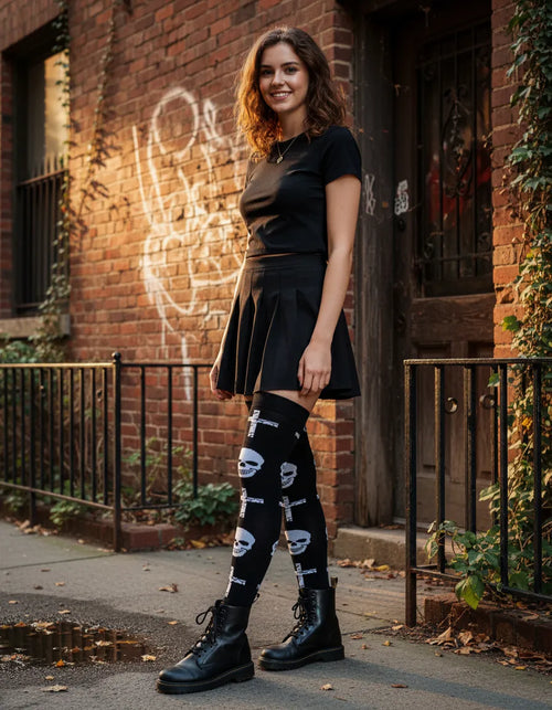 Calceta Larga Medieta Craneos Cruces