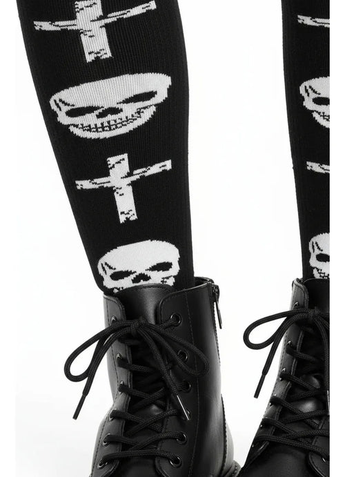 Calceta Larga Medieta Craneos Cruces