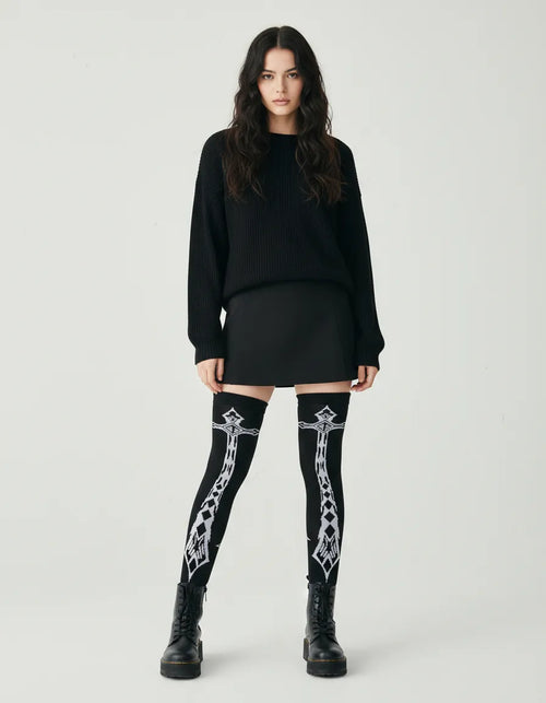 Calceta Larga Medieta Cruz Espada